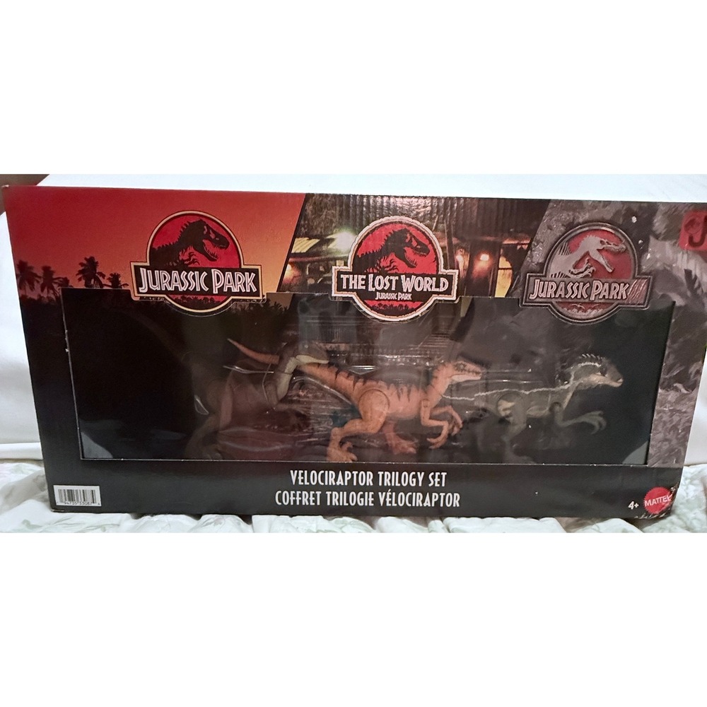 Mattel Jurassic Park Velociraptor Trilogy Set Kids OS Multicolor New JHG39 3pk